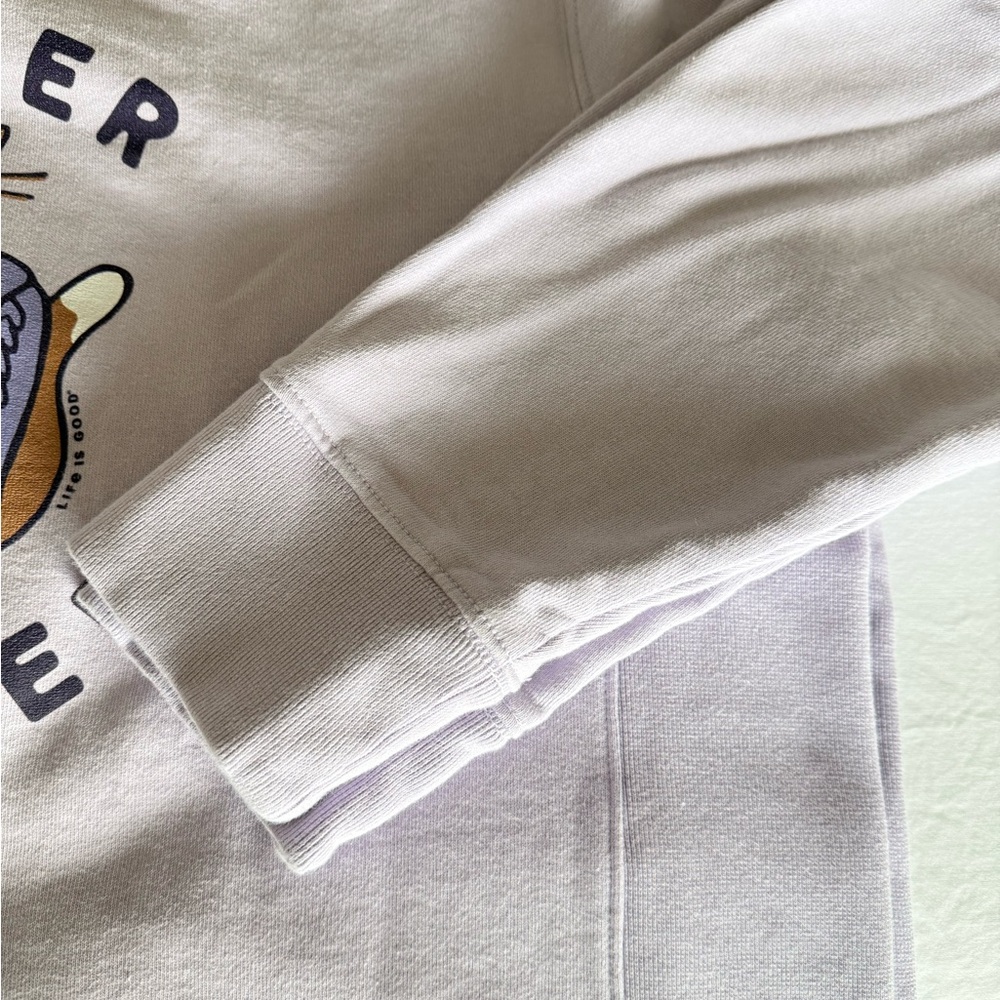 Life Is Good Sweater Weather Cat Crewneck Sweatshirt Lavender - Xl View 3